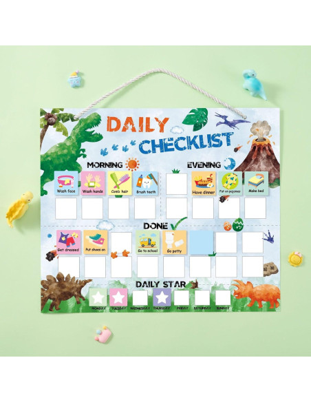Gráfico de Rutina Diaria WERNNSAI Dinosaurio 33x28 cm
