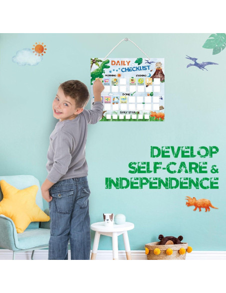 Gráfico de Rutina Diaria WERNNSAI Dinosaurio 33x28 cm