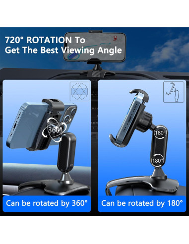 Soporte para teléfono en tablero coche RIEMKSL 360 Negro