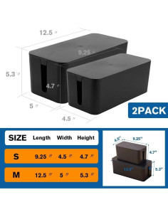 Caja Organizadora de Cables Davidsons - 2 Unidades, Negro 2