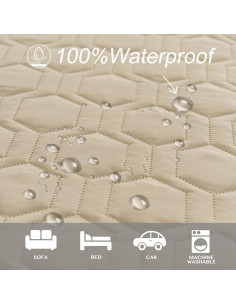 Funda de cama impermeable Tcksstex 76x178 cm Beige 2