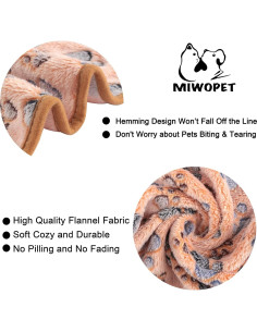 Paquete de 3 mantas para mascotas MIWOPET - Pequeñas 60x40cm 2