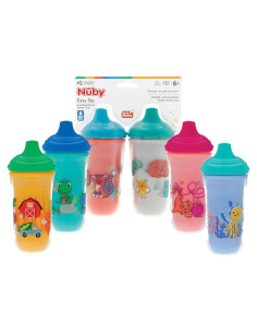 Taza Aislada No-Spill Nuby 266 ml Pico Duro 2 Cuentas