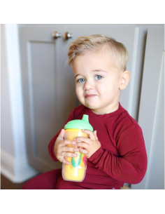 Taza Aislada No-Spill Nuby 266 ml Pico Duro 2 Cuentas 2