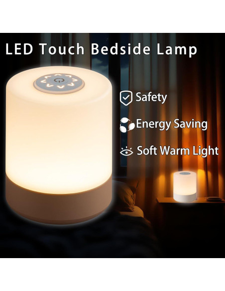Lámpara de Mesa Táctil LED Recargable TUUWAI 3 Colores