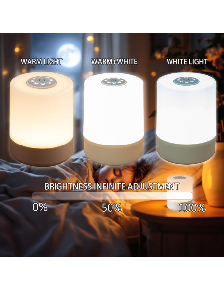 Lámpara de Mesa Táctil LED Recargable TUUWAI 3 Colores