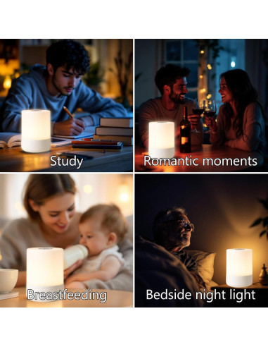 Lámpara de Mesa Táctil LED Recargable TUUWAI 3 Colores
