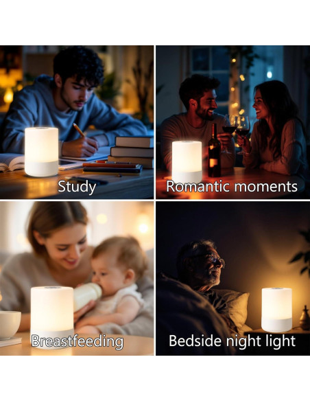 Lámpara de Mesa Táctil LED Recargable TUUWAI 3 Colores