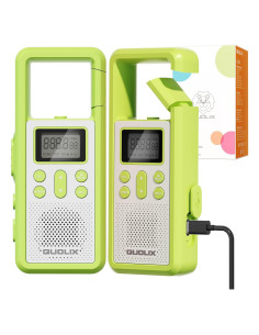 Walkie Talkies QUOLIX para Niños 2 Paquete Recargable VOX