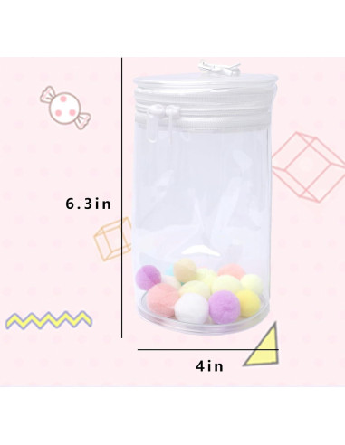 Estuche de Almacenamiento Transparente ZuazKyy para Muñecas 15-17cm