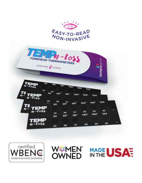 Termómetros desechables Temp-N-Toss para frente - 6 unidades Termómetros desechables Temp-N-Toss para frente - 6 unidades