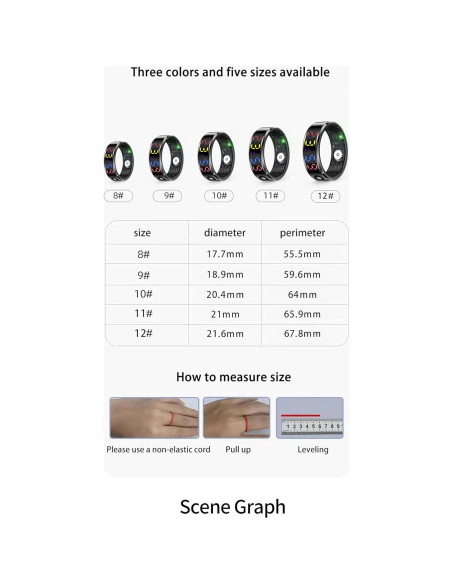 Anillo Inteligente R12 de Fitness Impermeable 5ATM - H12 Anillo Inteligente R12 de Fitness Impermeable 5ATM - H12