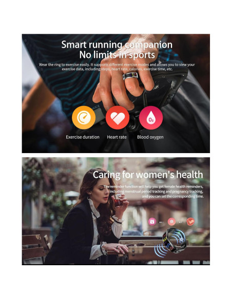 Anillo Inteligente R12 de Fitness Impermeable 5ATM - H12 Anillo Inteligente R12 de Fitness Impermeable 5ATM - H12