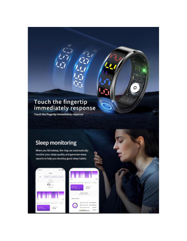 Anillo Inteligente R12 de Fitness Impermeable 5ATM - H12