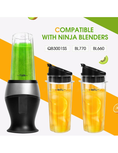 Tazas de Reemplazo 16oz para Licuadora Ninja UBYNID - Paquete de 3