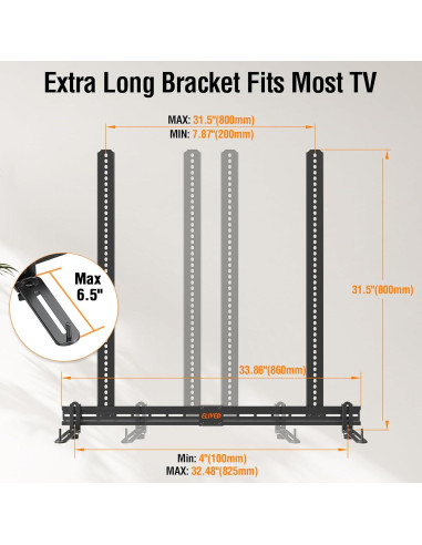 Soporte de Barra de Sonido ELIVED 80 cm Ajustable para TV