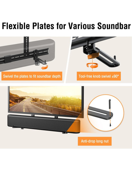 Soporte de Barra de Sonido ELIVED 80 cm Ajustable para TV