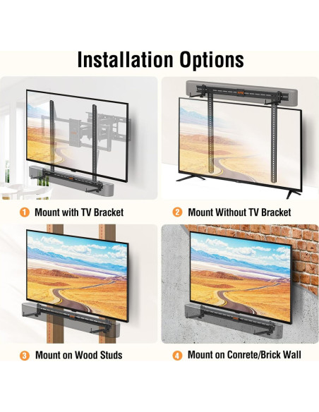 Soporte de Barra de Sonido ELIVED 80 cm Ajustable para TV