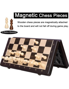 Juego de Ajedrez y Damas Magnético BIVOMON 2 en 1 Plegable 39.5 cm 2