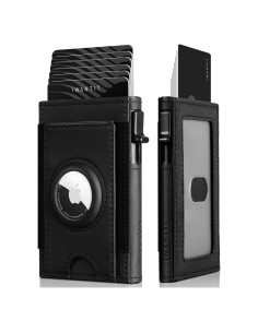 Billetera Minimalista IWANTIT para Hombres con Soporte AirTag Negro