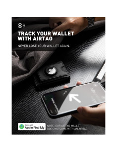 Billetera Minimalista IWANTIT para Hombres con Soporte AirTag Negro 2