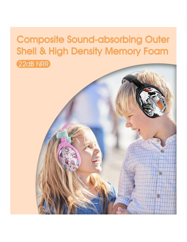 Auriculares de Protección Auditiva para Niños HZ015 - Dinosaurio Negro