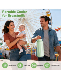 Enfriador de Leche Materna Portátil Easyvava 22oz Verde Menta 2