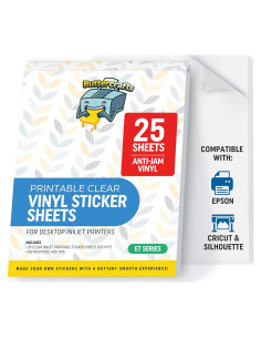 Papel de Etiquetas Imprimible Transparente Buttercrafts 25 Hojas 21.6x27.9 cm