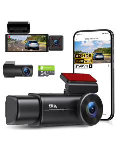 Cámara Dash 4K GMAIPOP F800 3 Canales WiFi 5GHz 64GB