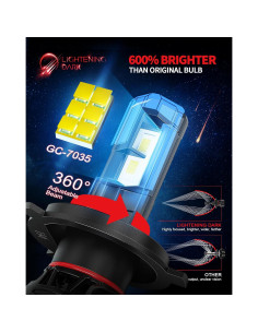 Bombillas H4 9003 LIGHTENING DARK Luz de Niebla 600% Brillante 2