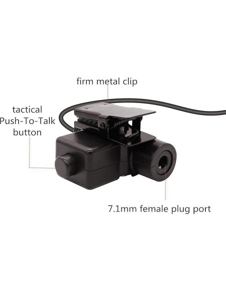 Adaptador PTT U94 2 Pines JUYODE para Auriculares Tácticos