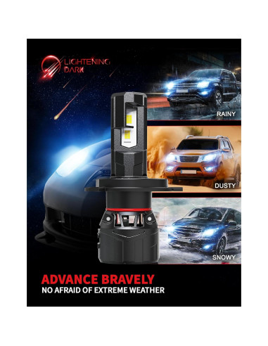 Bombillas H4 9003 LIGHTENING DARK Luz de Niebla 600% Brillante