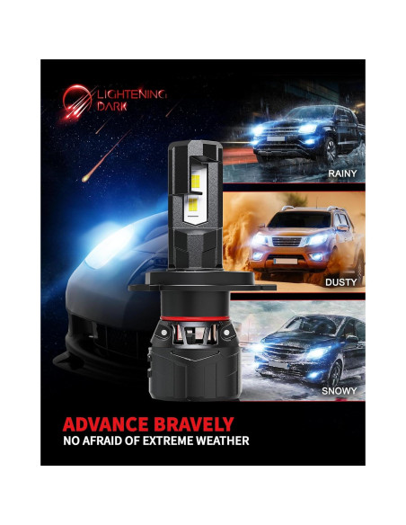 Bombillas H4 9003 LIGHTENING DARK Luz de Niebla 600% Brillante