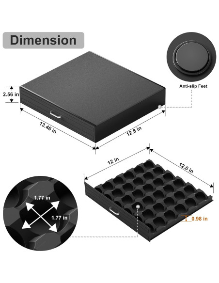 Soporte para Cápsulas de Café SZQINJI Negro 30 Cápsulas