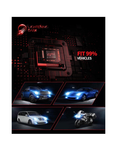 Bombillas H4 9003 LIGHTENING DARK Luz de Niebla 600% Brillante