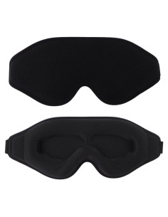 Máscara de Sueño 3D EMICUTE Antifaz Opaco Ajustable Negro