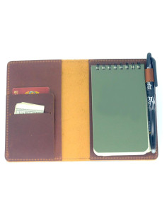 Cubierta de Cuero JJNUSA para Cuadernos 3x5" Marrón