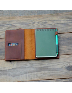 Cubierta de Cuero JJNUSA para Cuadernos 3x5" Marrón 2