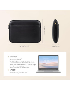 Funda para portátil LOVEVOOK 14" Cuero PU Impermeable 2