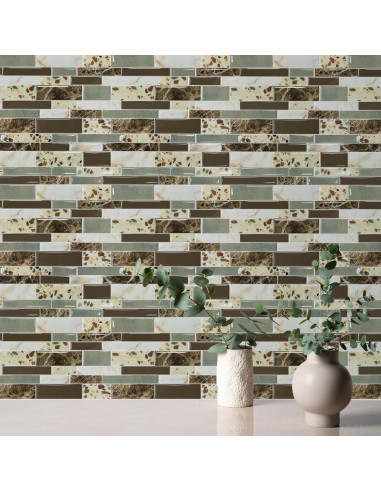 Azulejos Autoadhesivos Vamos Tile 10 Hojas 30.48x30.48cm Mármol Marrón