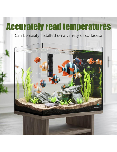 6 Tiras de Termómetro para Acuario Teaaha 9x2 cm