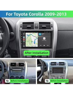 Estéreo de Coche Android 13 WheelX 9" para Toyota Corolla 2009-2013 2