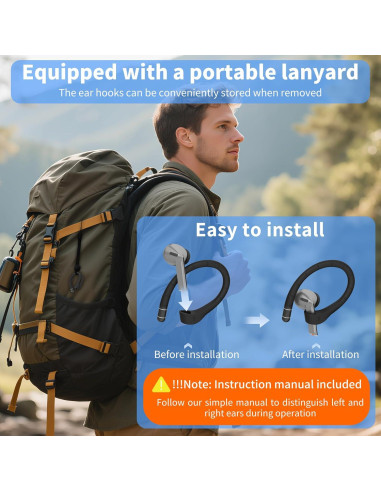 Ganchos para Orejas Antideslizantes QINZAC para Galaxy Buds 3