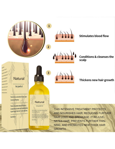 Aceite de Romero Natural para Crecimiento del Cabello 60mL Aceite de Romero Natural para Crecimiento del Cabello 60mL