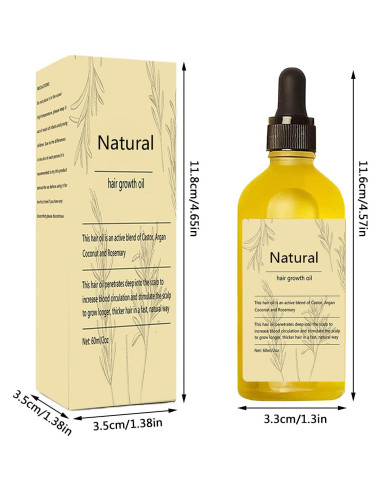 Aceite de Romero Natural para Crecimiento del Cabello 60mL