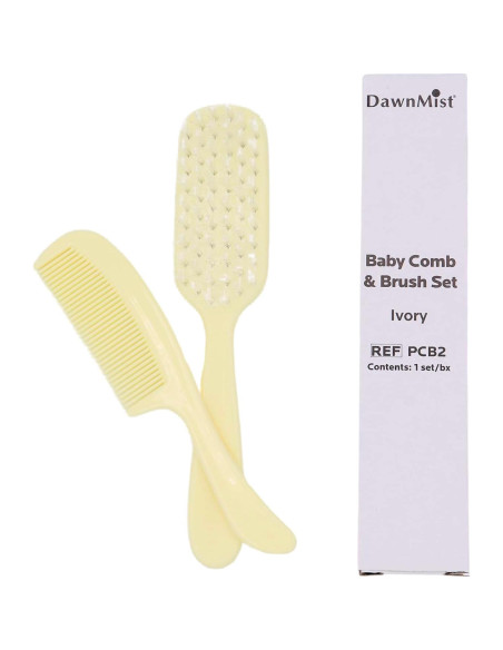 Juego de Peine y Cepillo para Bebés Dukal PCB2 Marfil