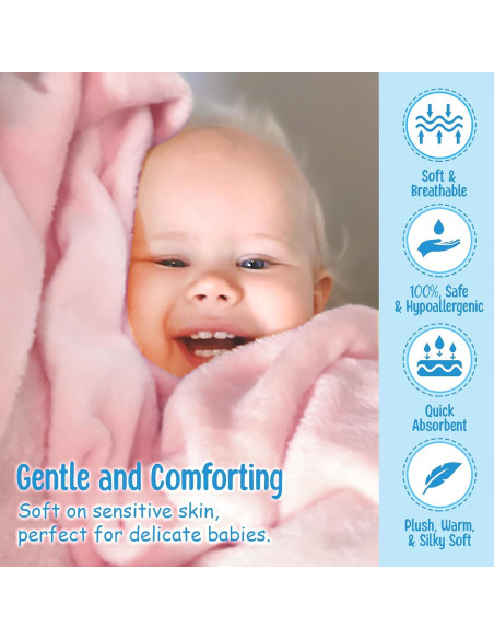 Manta de bebé Baby So... Suave 76x102 cm Rosa Hipoalergénica