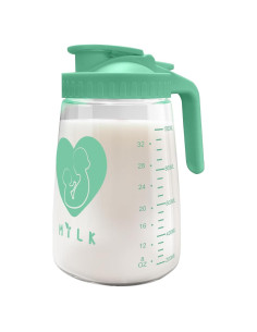 Jarra de Leche Materna de Vidrio Mason 32 oz Hermética Verde