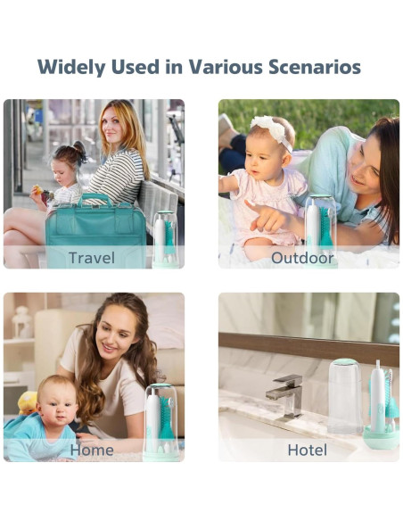 Cepillo Eléctrico para Botellas MomMed Verde, 2 Modos, 360