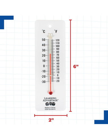 Termómetros Estudiantiles Learning Advantage - Juego de 10 - Escala Dual - Libre de Mercurio